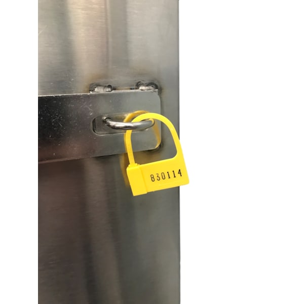 Tamper Evident Safety Lockout Seals (Numbered), Yellow, PK100